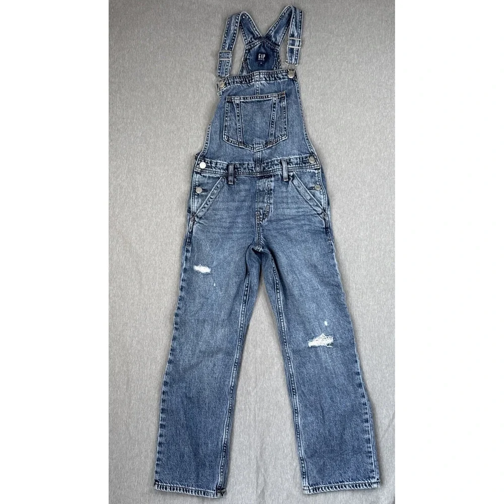 Vintage Gap Kids Denim Overalls Blue Size Large (10) Unisex Minima Distress